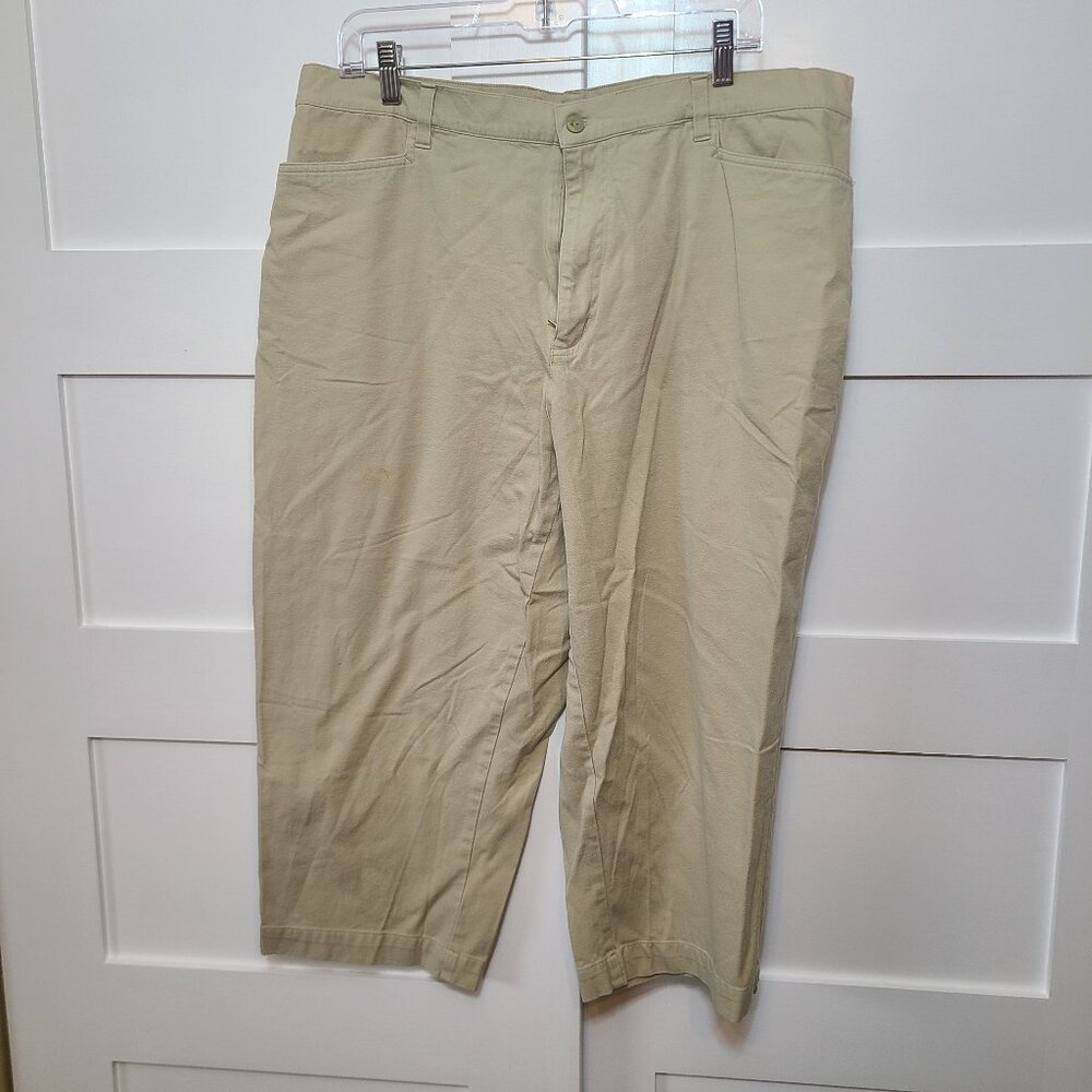 Crossroads Woman Stretch Khaki Pants Size 18W Cotton Blend
